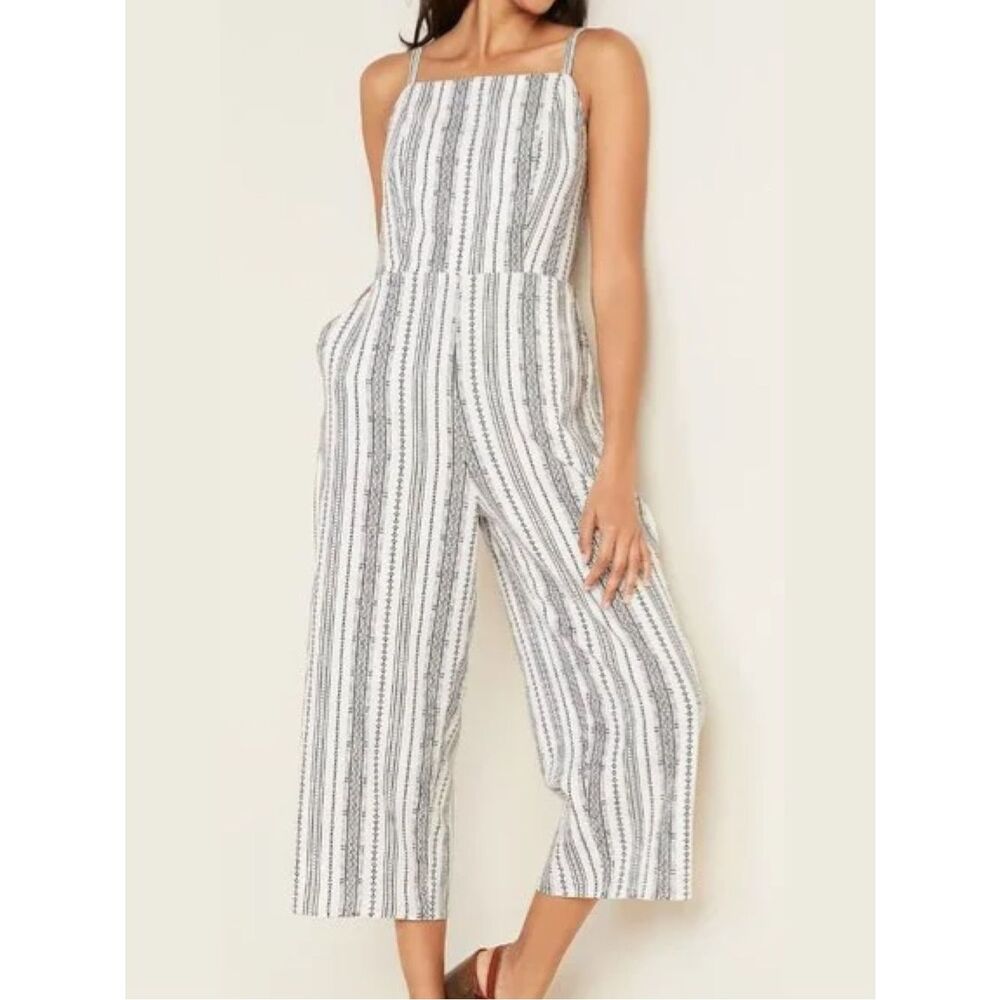 Old Navy Linen-Blend Geometric-Stripe Cami
Jumpsuit, Size Medium